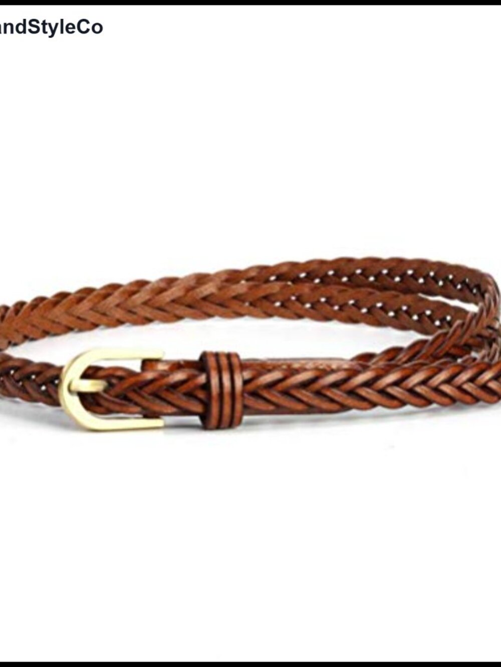 Women's Faux Leather Braided Waist Belt for Dresses, Jeans & Pants, Adjustable